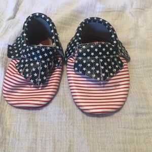 American Flag Baby Moccasins